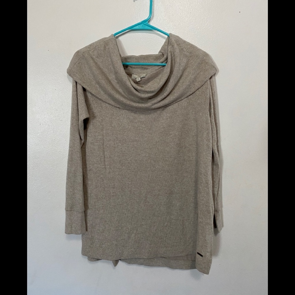 Lucky Brand Taupe Cowl Neck Pullover Sweater – Size M